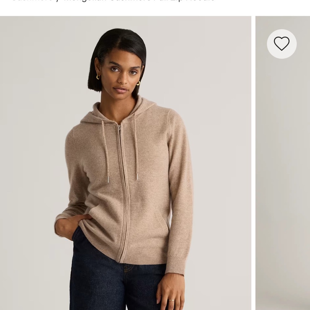 Mongolian Cashmere Full-Zip Hoodie